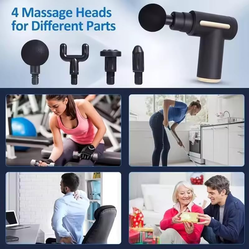 JYGOG Mini Massage Gun Deep Tissue Portable 6 Speeds Handheld Muscle Massager with 4 Massage Heads 1800mAh Battery And Type-C Charging for Muscle Pain Relief Recovery (MultiColor) (Style 1) JYGOG Mini Massage Gun Deep Tissue Portable 6 Speeds Handheld Muscle Massager with 4 Massage Heads 1800mAh Battery And Type-C Charging for Muscle Pain Relief Recovery (MultiColor) (Style 1)