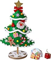 Vista 4 de Kit de árbol de Navidad de bricolaje, kits de costura de árbol de Navidad 3D, juego de árbol de Navidad de fieltro con adornos para manualidades
