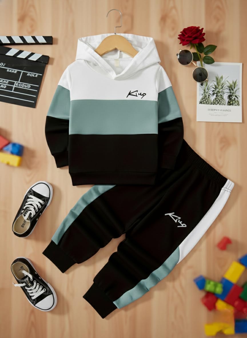 Print Kids Hoodie & Track Pant Set, Multicolor, Cotton Hosiery, Long Sleeve, Casual Sportswear, Boys & Girls Clothing Set-image-41