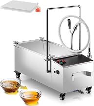 Mobile Fryer Oil Filter Machine, 55L/14.5GAL Fryer Filter Machine, Stainless Steel Commercial Fryer Oil Filter Cart with 8.45GAL/Min 1720RPM, Deep Fryer Oil Filtration for Restaurant Snack Bar 550W