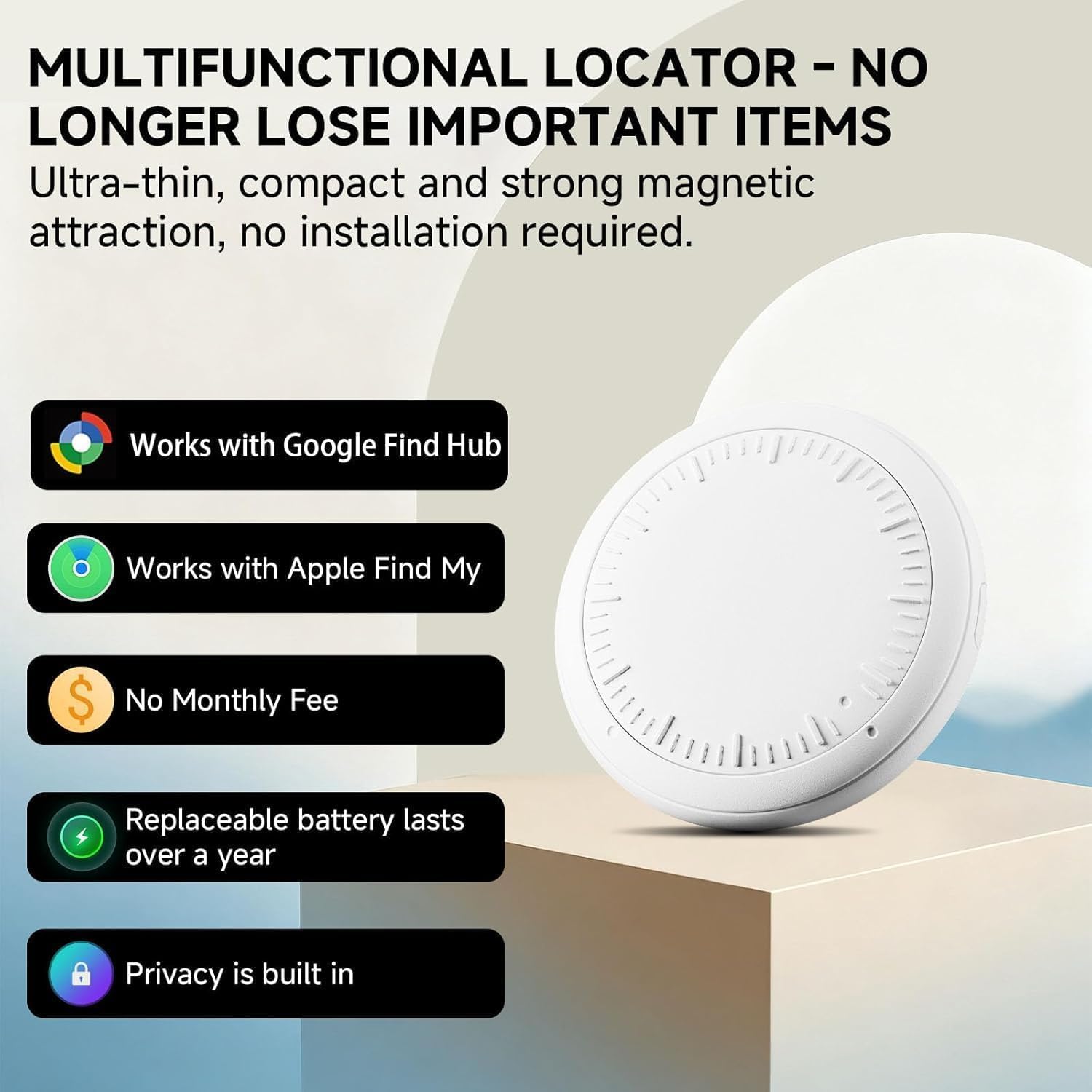 Mini GPS Tracker for Vehicles,Tracker Device for Vehicles No Subscription No Monthly Fee No SIM,Hidden Tracking Devices for Cars with Magnetic Case(Available for Android and iOS)