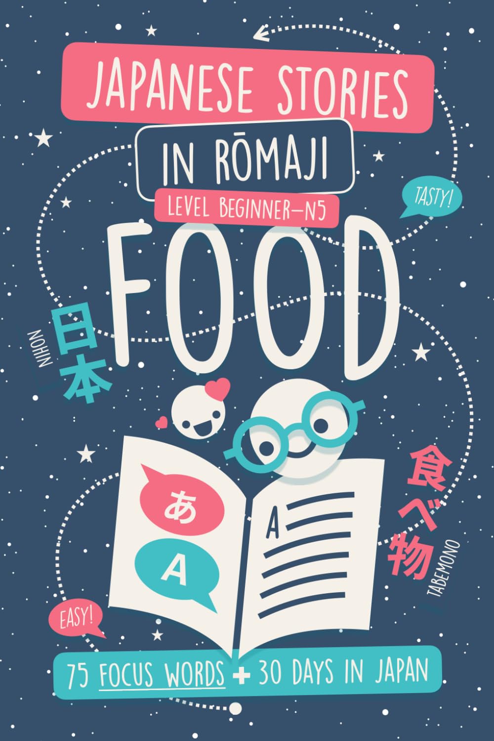 Japanese Stories in Romaji: Food Vocabulary (Level Beginner–N5): Learn 75 Focus Words via a 30 Day-in-Japan Format. With Kanji / Hiragana and English Translations