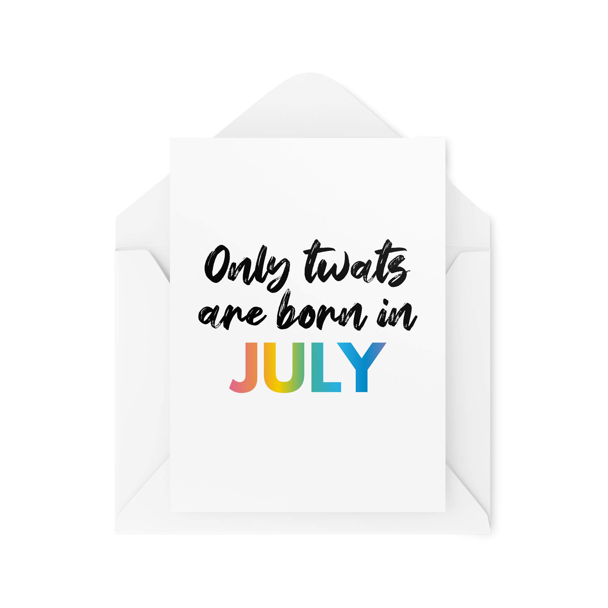 Tongue in Peach Funny Birthday Cards | Banter Greeting Card | Only T W ATS are Born in July | Witty Humour Laughter Comedy Joke Fun Handmade Card | CBH174, White, A5, TIP_Card_CBH174