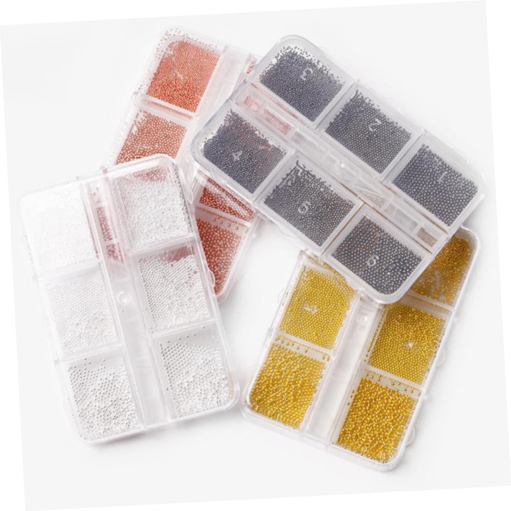 NOLITOY Nail Charms Pearls Rhinestones Shaped Glitter Decorative Caviar Beads Mini Beads for DIY Art