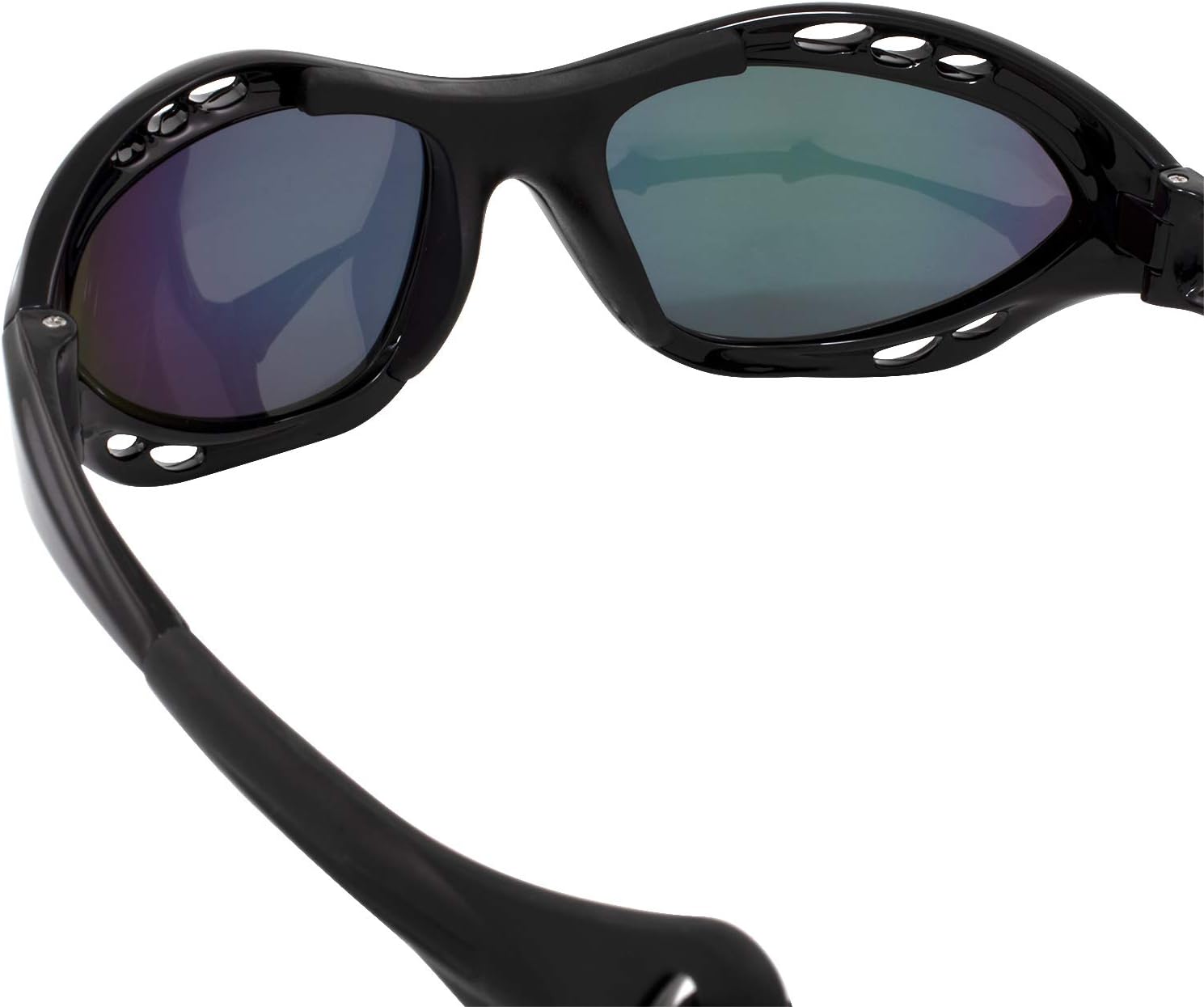 Birdz Eyewear Seahawk Padded Polarized Sunglasses 2 Pairs w/Strap Water Sports Surfing Kayaking Jetski Black w/Red & Purple Mirror Lenses