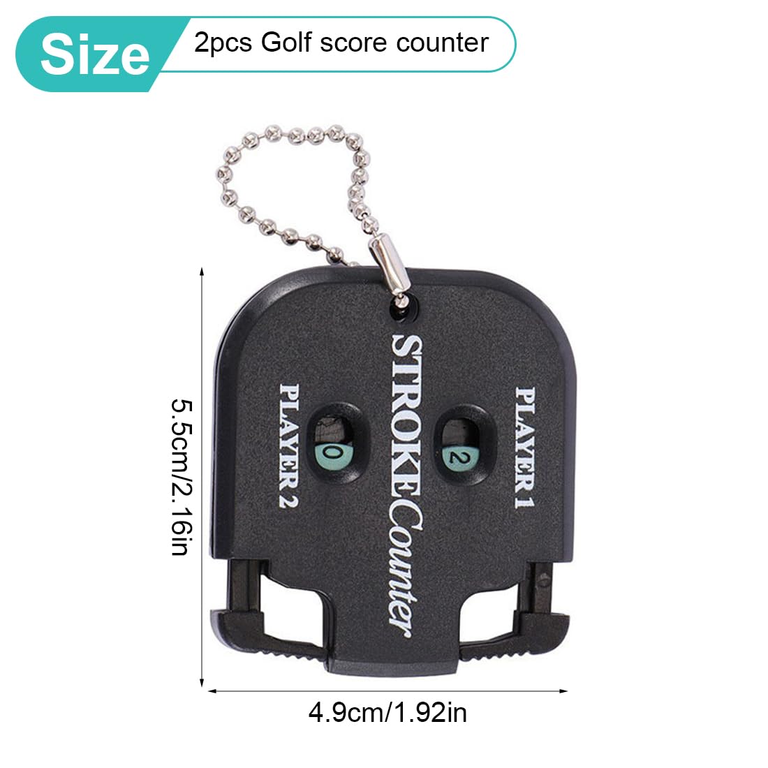 Segnapunti Golf 2 Pezzi Contapunti Conta Buca 2X Giocatori 9X Buche Accessori Golfista Contatore Colpi (Nero)