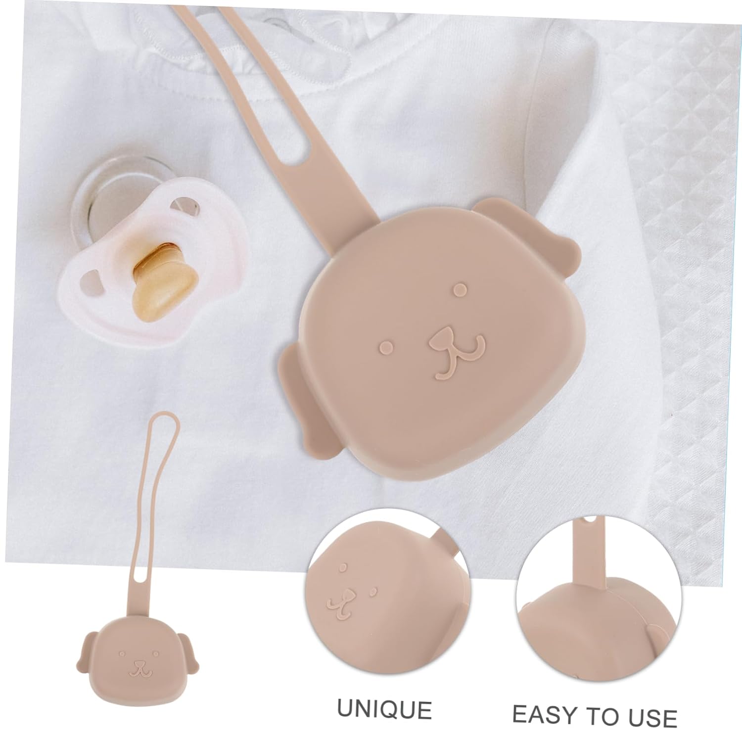 Angoily Portable Silicone Pacifier Case Food-Grade Cartoon Storage Bag for Teething Toys Lightweight Convenient Holder for Accessories Easy to Clean Travel Friendly