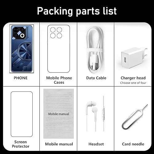 Miniatura 6 de GT 20 Pro Smartphone, 8 GB+256 GB teléfono desbloqueado, teléfono celular Android 14.0, batería de 6800 mAh, pantalla HD de 6.82 pulgadas,