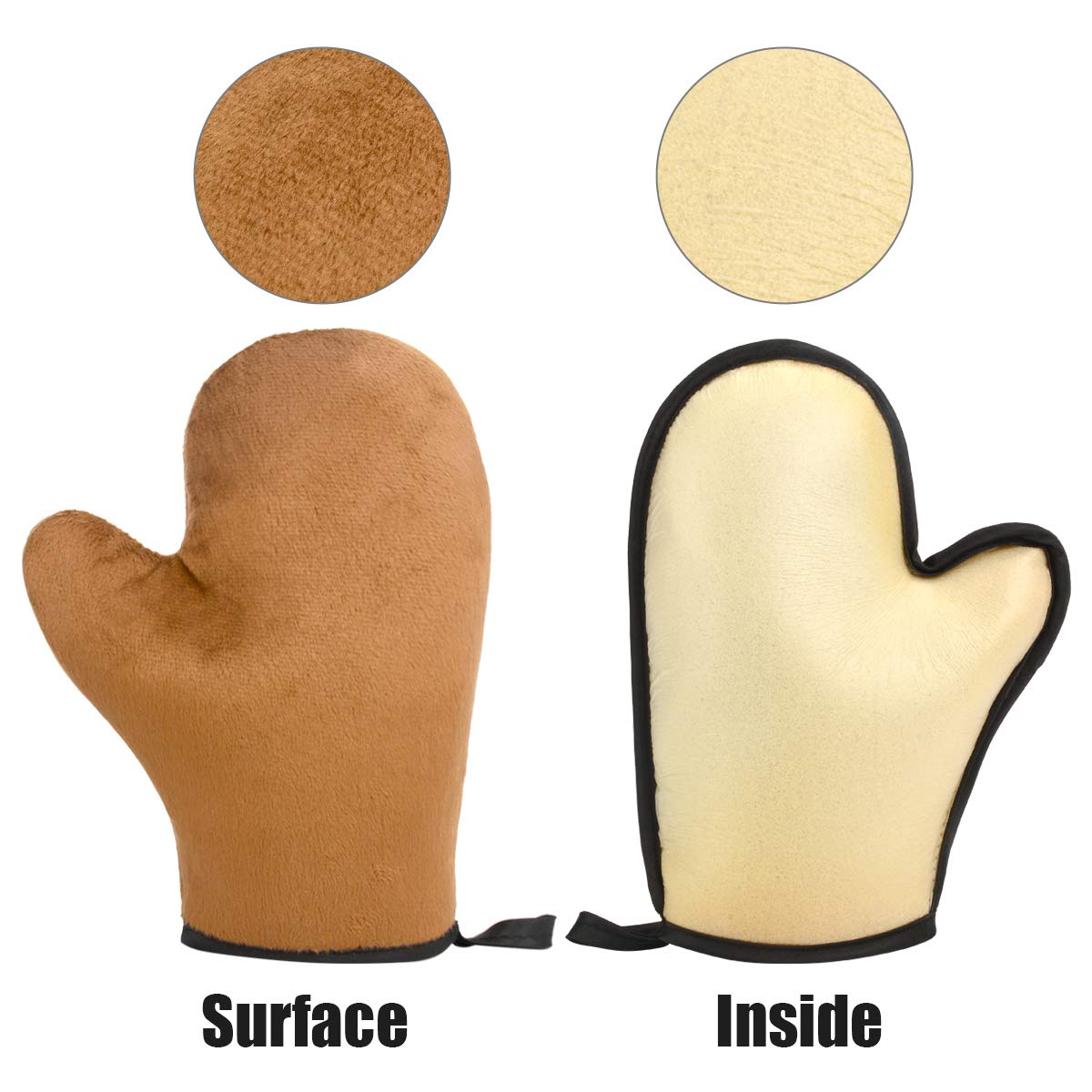 Self Tanning Mitt Tan Mitt Tanning Mitt Applicator with Thumb and Face Applicator Glove Washable Reusable Sunless Tanner Mitt Tools for Mousse, Lotion, Spray and Oil（Brown）…