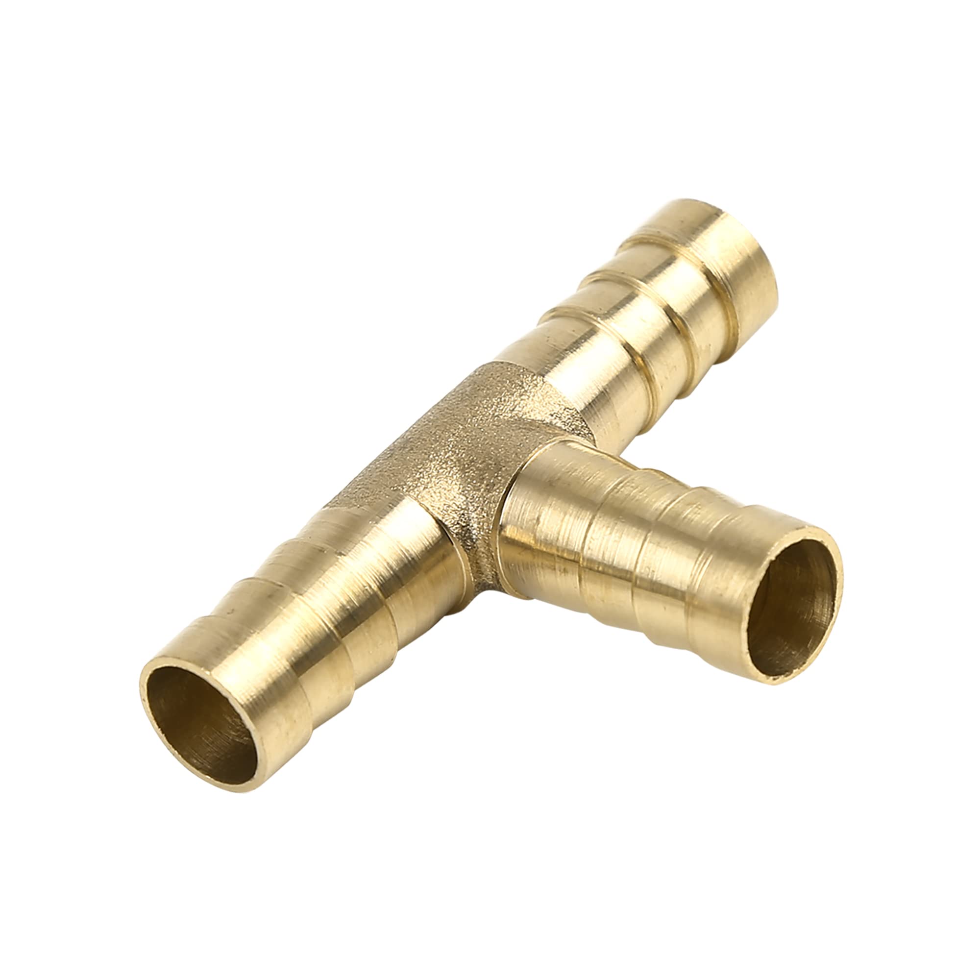 A ABSOPRO Brass Hose Barb Fitting Universal 10mm 3 Way Tee Joiner Adaptor