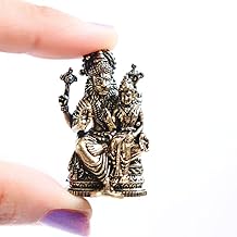 The Spiritual Living 1.5 Inch | Lakshmi Narasimha Statue | Miniature God Idols | Idol for Car Dashboard | Patina | Protection & Wealth |