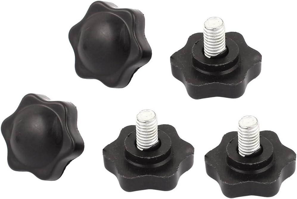 uxcell M8 x 12mm Male Thread 32mm Dia Plastic Hex Star Head Clamping