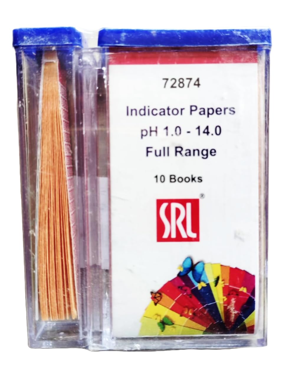 SRL pH Indicator Papers pH 1.0-14.0, (200 Stips, Pack of 10 Books) Storage : Room Temperature Shelf Life : 60 Months-image-1