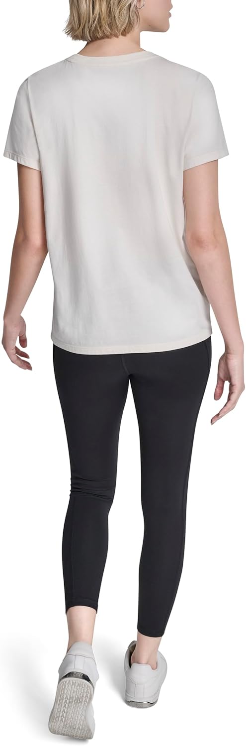 DKNY Womens Short Sleeve Crew Neck Ombre Rhinestone Logo T-Shirt - Image 5