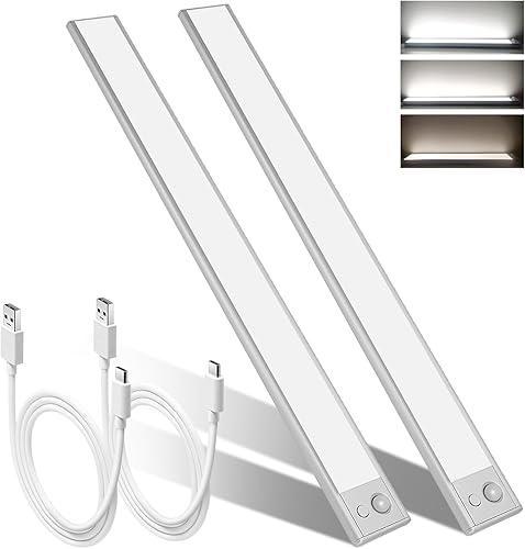 148 LED de 15.7 pulgadas para debajo del gabinete, iluminación inalámbrica, 3 temperaturas de color, regulables, luces de armario con sensor de