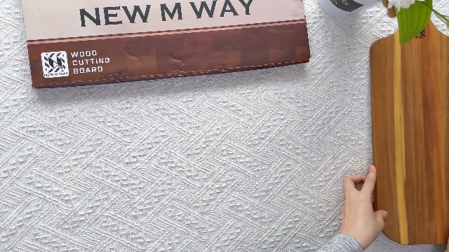 Tabla de cortar rectangular de madera Acacia con mango miniatura 7