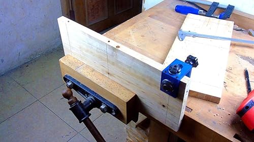 Miniatura 5 de Evwoge - Kit de herramientas de localización de perforación para carpintería de aleación de aluminio, agujero de bolsillo, sistema de taladro de