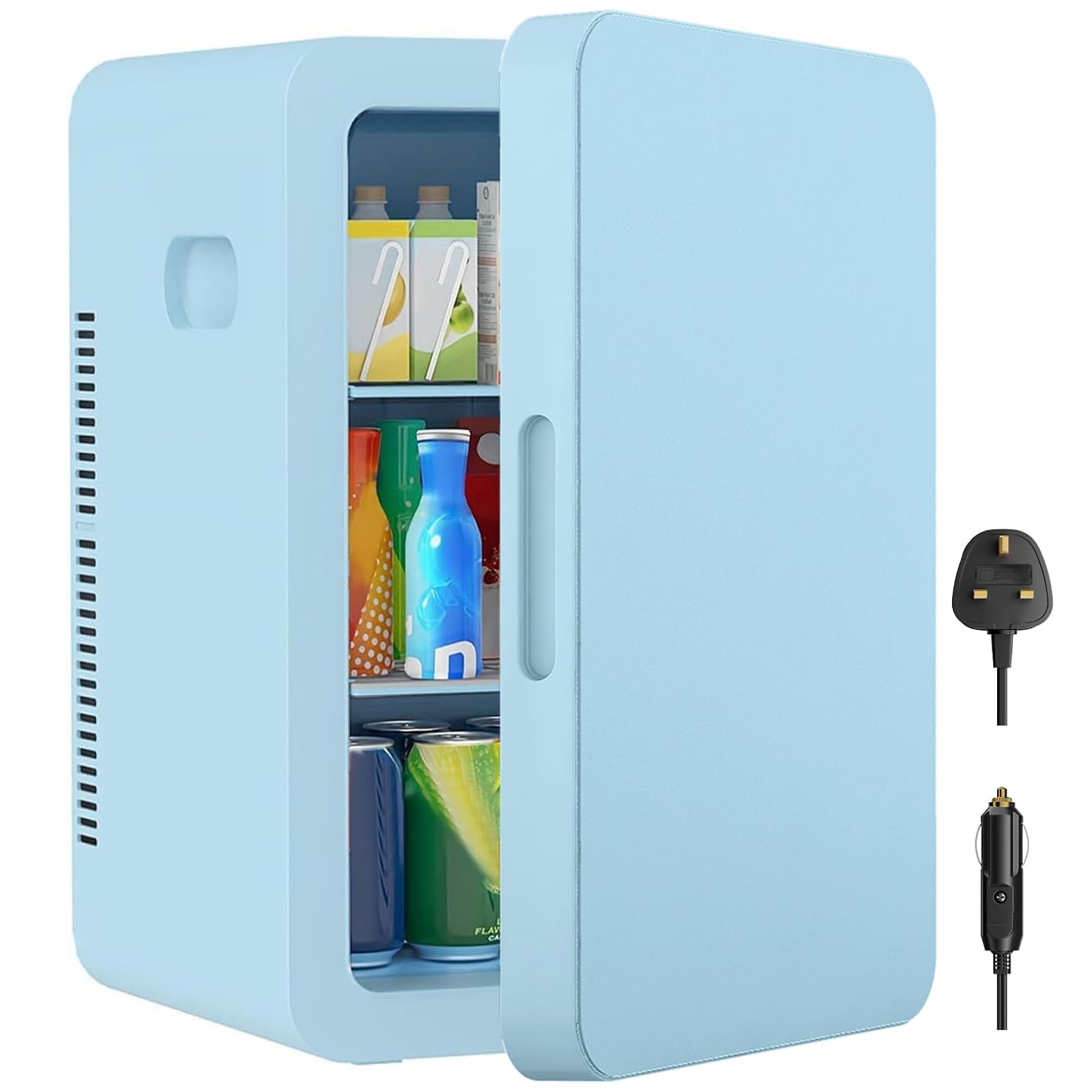 22L Mini Fridge for Bedrooms, 30 Cans Portable Cooler & Warmer Small Fridge, AC/DC Powered, Adjustable Shelves, Home Office, Car, Dorm, Travel, Cosmetics, Skincare, Drinks (White) — view 11