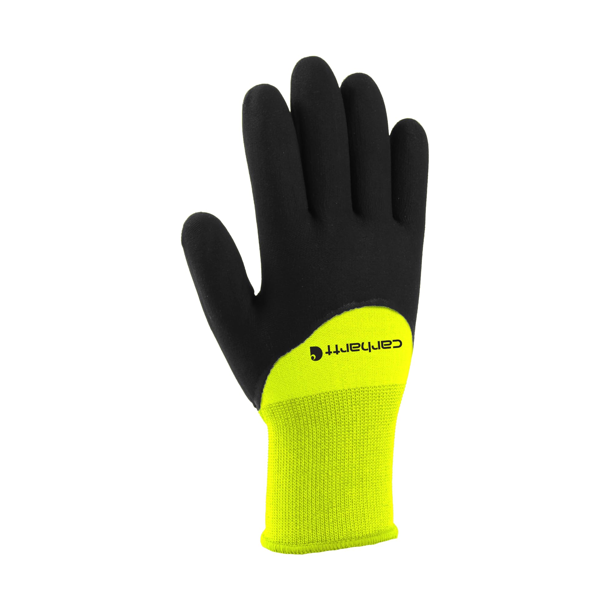 Carhartt Guantes de nitrilo de cobertura completa con forro térmico para hombre, Lima de alta visibilidad, Small