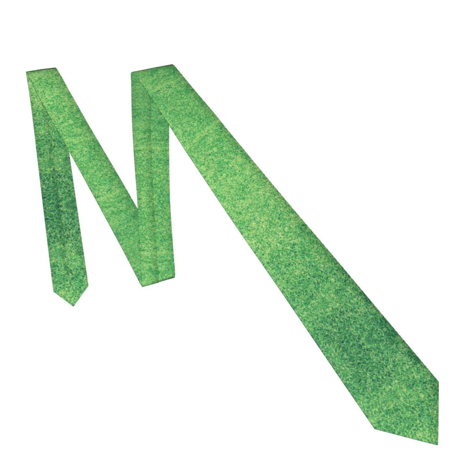 Grüne Rasen-Herren-Krawatten: 144 x 7,9 cm, schmale Krawatte, lustige, langlebige Krawatten für Schule, Hochzeiten, Partygeschenk., Schwarz, Einheitsgröße