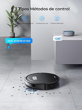 Laresar Clean Robot Aspirador y Fregasuelos, 4500Pa Robot Aspirador, Aspirador Limpieza Automática 3 en 1, Batería de Larga Duración, Compatible con Alexa/WiFi/App,para Pelo de Mascotas,Piso (Evol 3)5