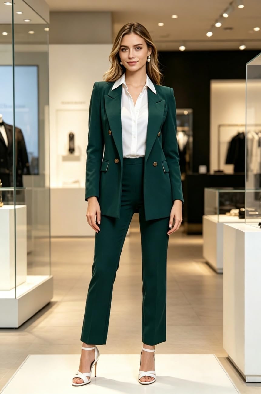 Double Breasted Women Suit for Work Professional Slim Fit Business Suit for Women Prom Outfit