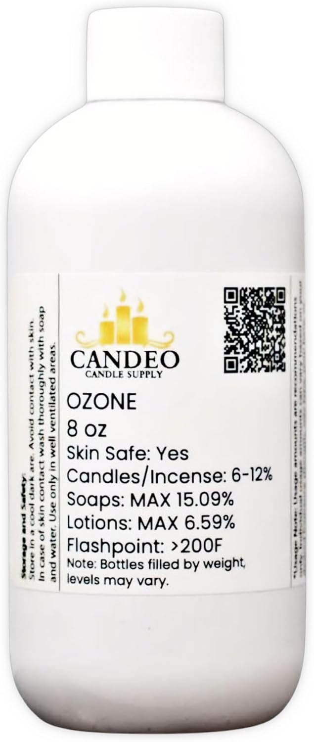 Ozone Fragrance Oil (8oz Bottle) | Candle Making, Soap Making, Room Sprays, Bath Bombs, Lotion, Car Fresheners, Wax Melts | Candeo Candle Supply | Phthalate Free & Prop 65 Compliant