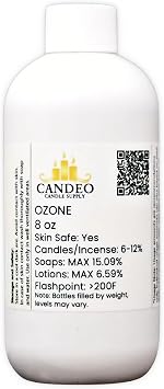 Ozone Fragrance Oil 8oz Bottle | Candle Making, Soap Making, Room Sprays, Bath Bombs, Lotion, Car Fresheners, Wax Melts | Candeo Candle Supply | Phthalate Free & Prop 65 Compliant
