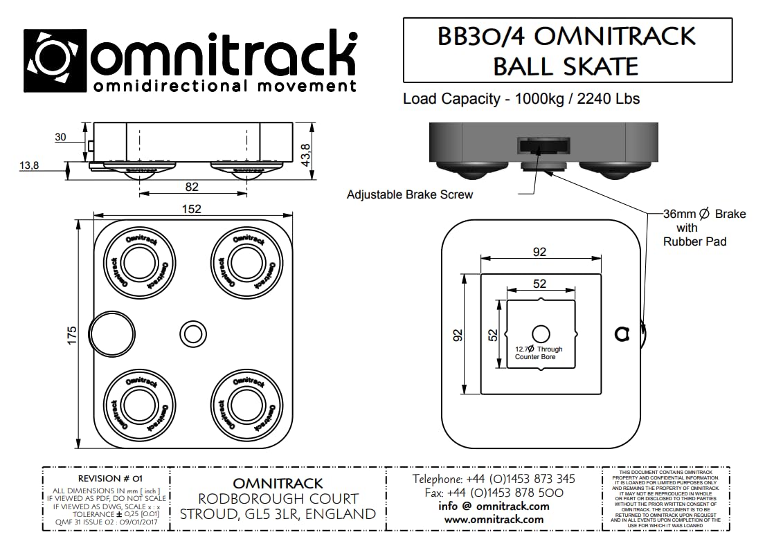 BB30/4 Omnitrack Ball Transfer Skate