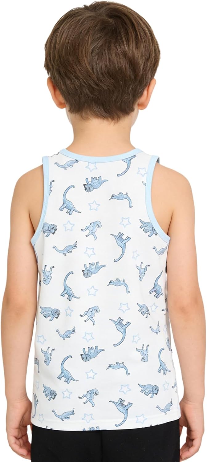 Boys Cartoon Print Sleeveless Soccer Jersey Breathable Athletic Vest Top for Kids Training