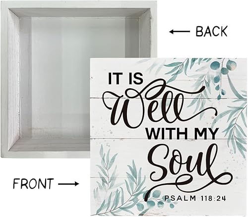 Miniatura 48 de Letreros de madera cristiana, versículo bíblico, filipenses 4:13 – I Can Do All Things Through Christ Who Strengthens Me, decoración de mesa