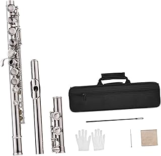 Flute Nickel Plated 16 Hole C Key Cupronickel With Rod Glove Padded Bag Woodwind Instrument flute instrument