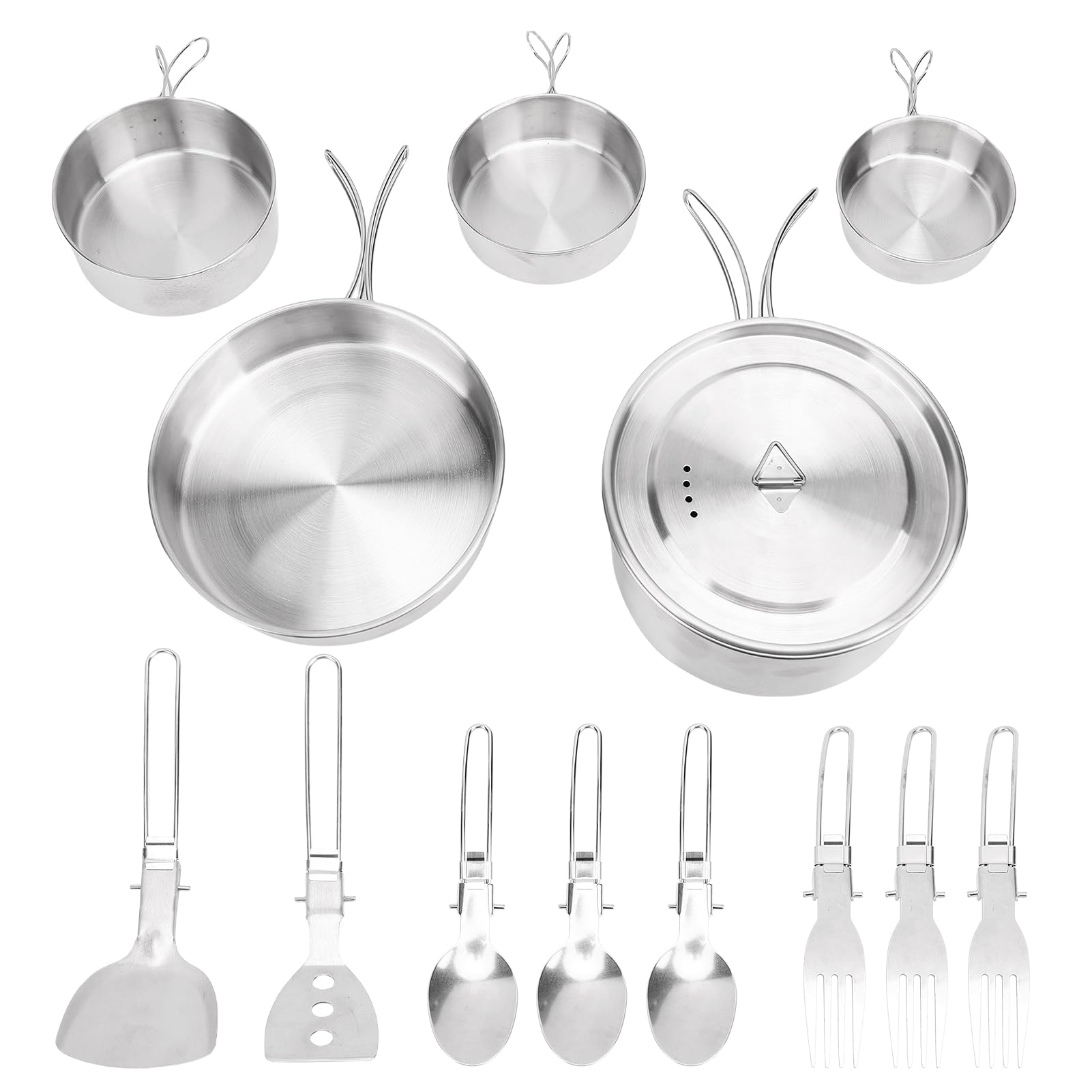 Changor Batterie de Cuisine de Camping, Casseroles Pliables en Acier