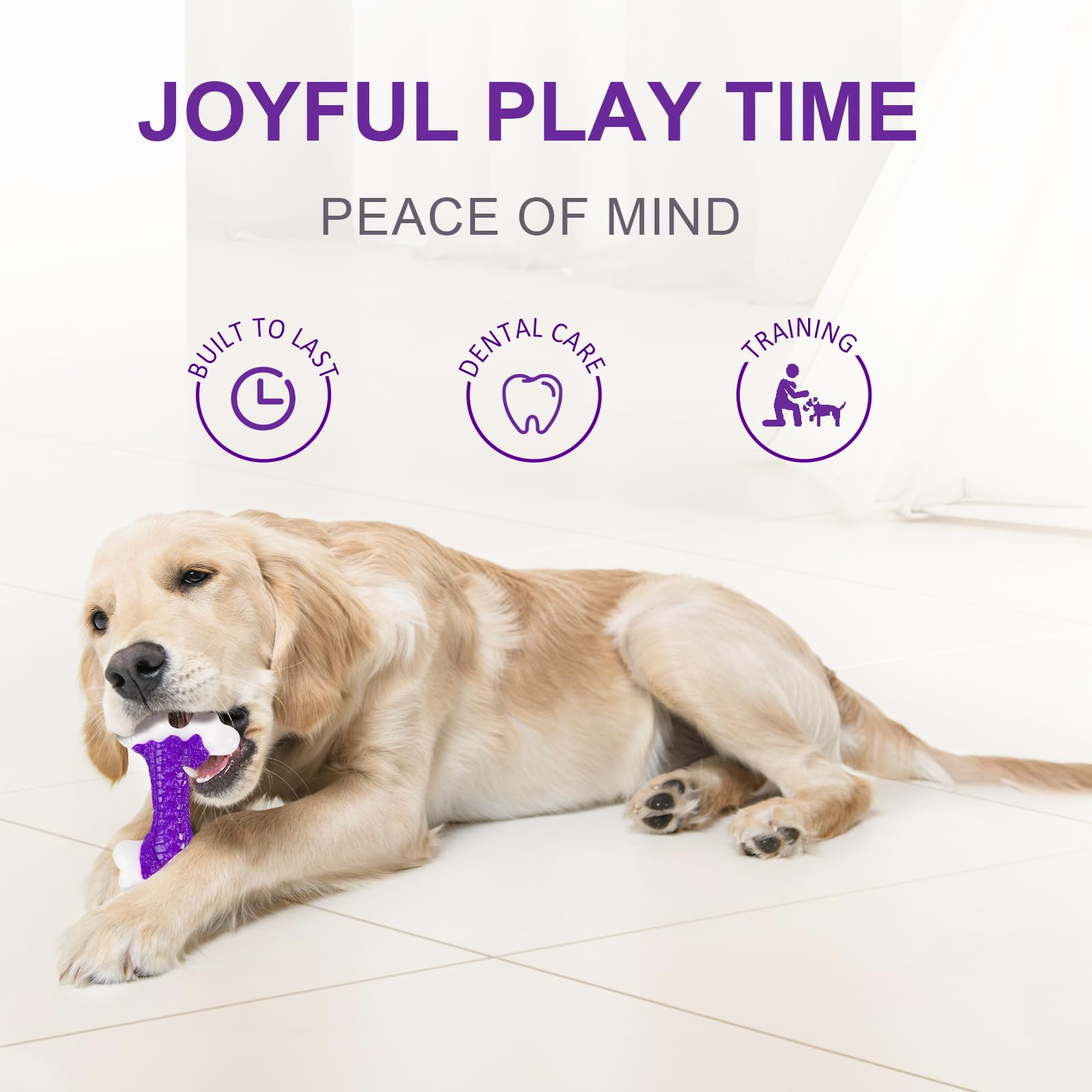 Kseroo Tough Dog Chew Toys for Aggressive Chewers Large Medium Breed Bone Toy Dog - Image 4