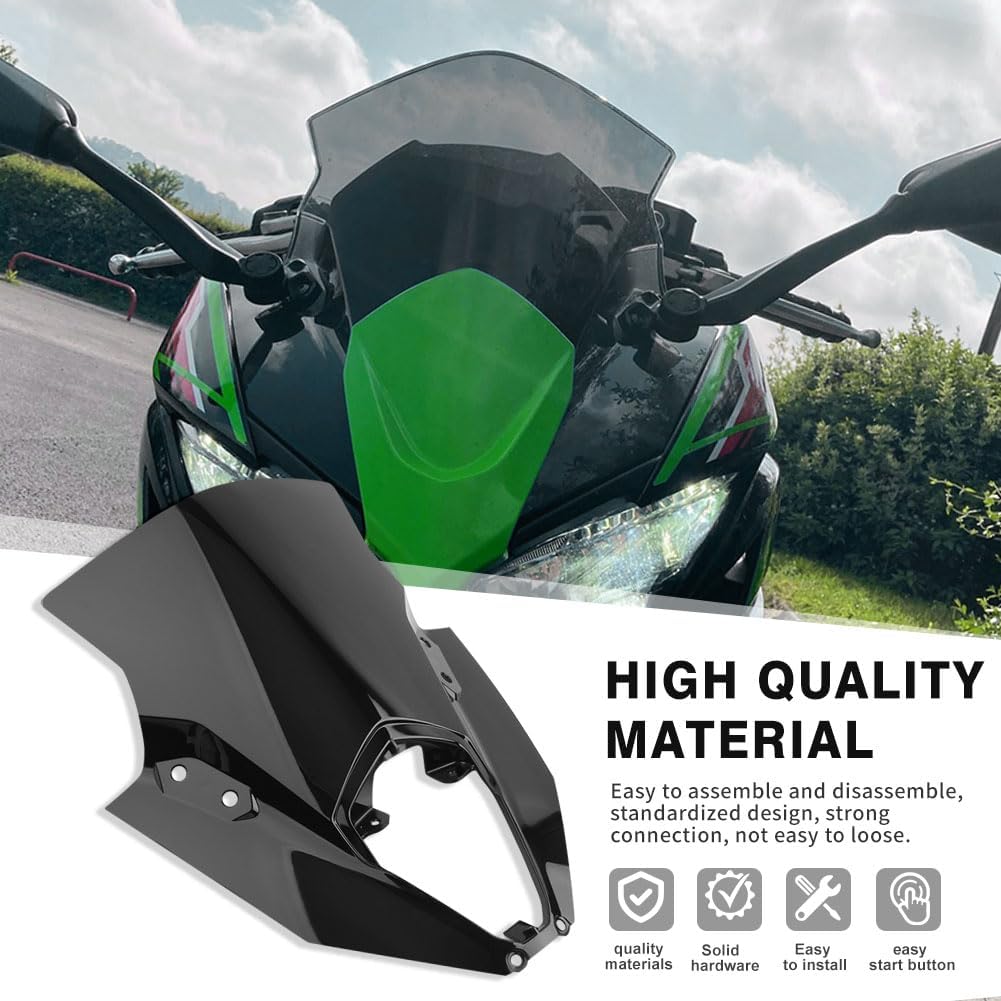 Lirun Windscreen Protector Wind Deflector Windshield Plastic Fairing Black for Kawasaki ER6F Ninja 650 EX-6 2020 2021 2022 2023
