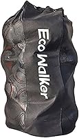 Eco Walker Large Capacity Ball Bag - Holds 16 Soccer Balls, Heavy Duty Mesh Drawstring with Adjustable Strap & Padded Handle