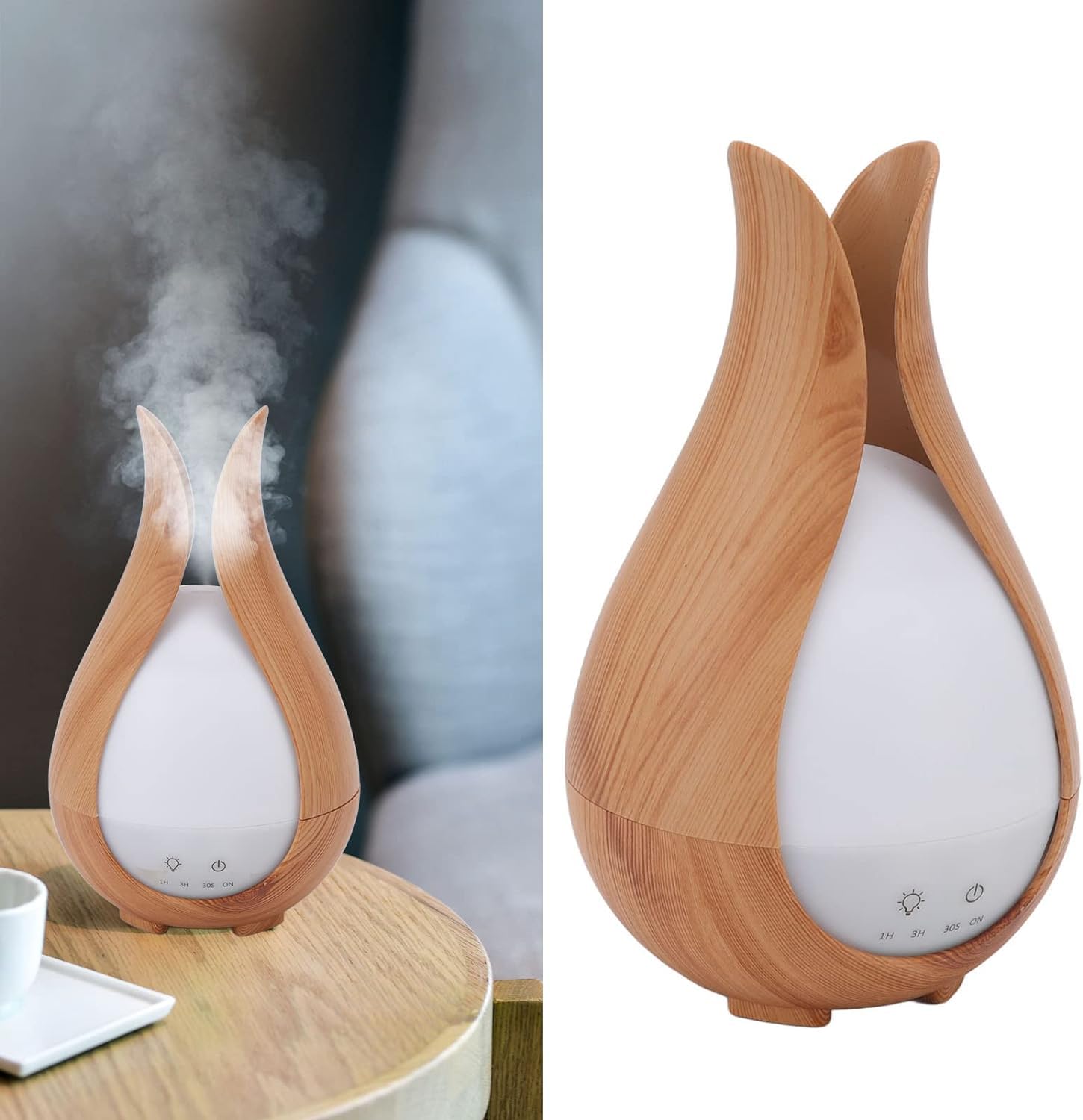 Domésticos Humidificador de Aire de Grano de Madera, Mini humidificador de Aire silencioso 200 ml Multiusos Elegante for el Dormitorio for el hogar