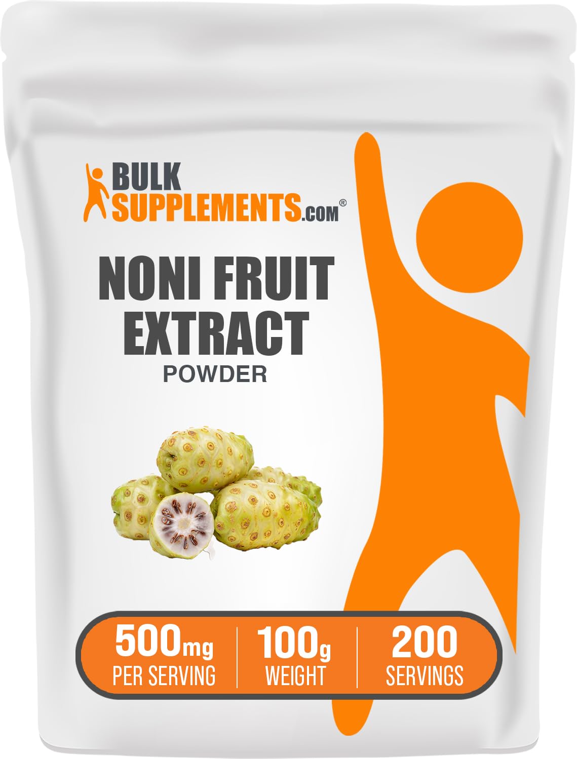 BulkSupplements.com Noni Fruit Extract Powder - Noni Fruit Supplement, Noni Fruit 500mg - Superfood Powder, Gluten Free, 500mg per Serving, 100g (3.5 oz) (Pack of 1)