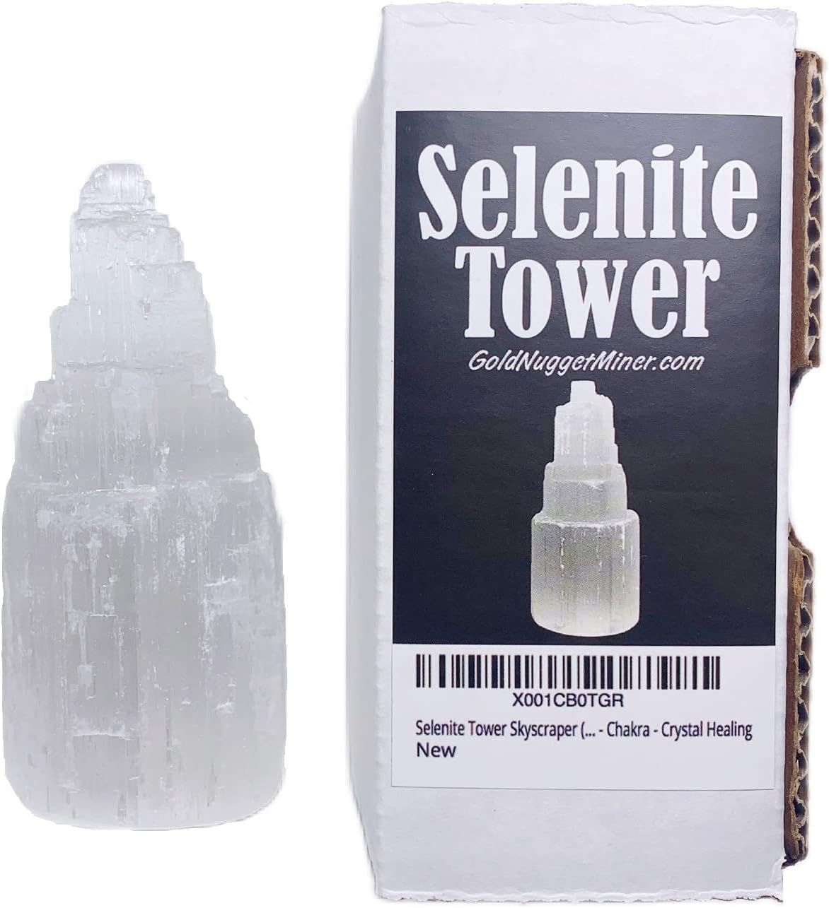 Selenite Tower Skyscraper (4" Tall) - Reiki - Chakra - Crystal Healing