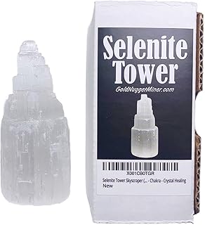 Selenite Tower Skyscraper (4" Tall) - Reiki - Chakra - Crystal Healing