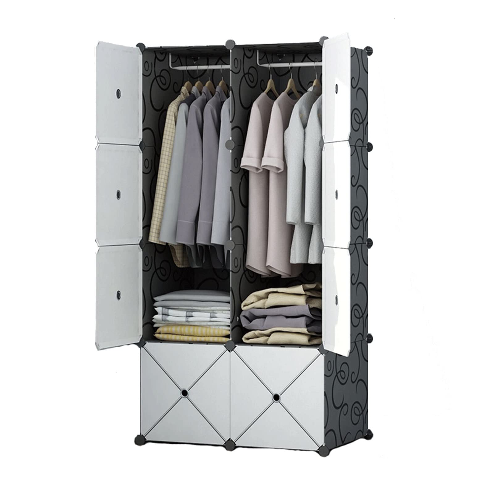 Kleiderschrank, Stoffschrank Kleiderschrank Kleiderschrank Tragbare Kleiderschrank Kombination Kleiderschrank Space Saving Modular Kabinett Faltbar Ideale Aufbewahrung Organizer ( Size : A )