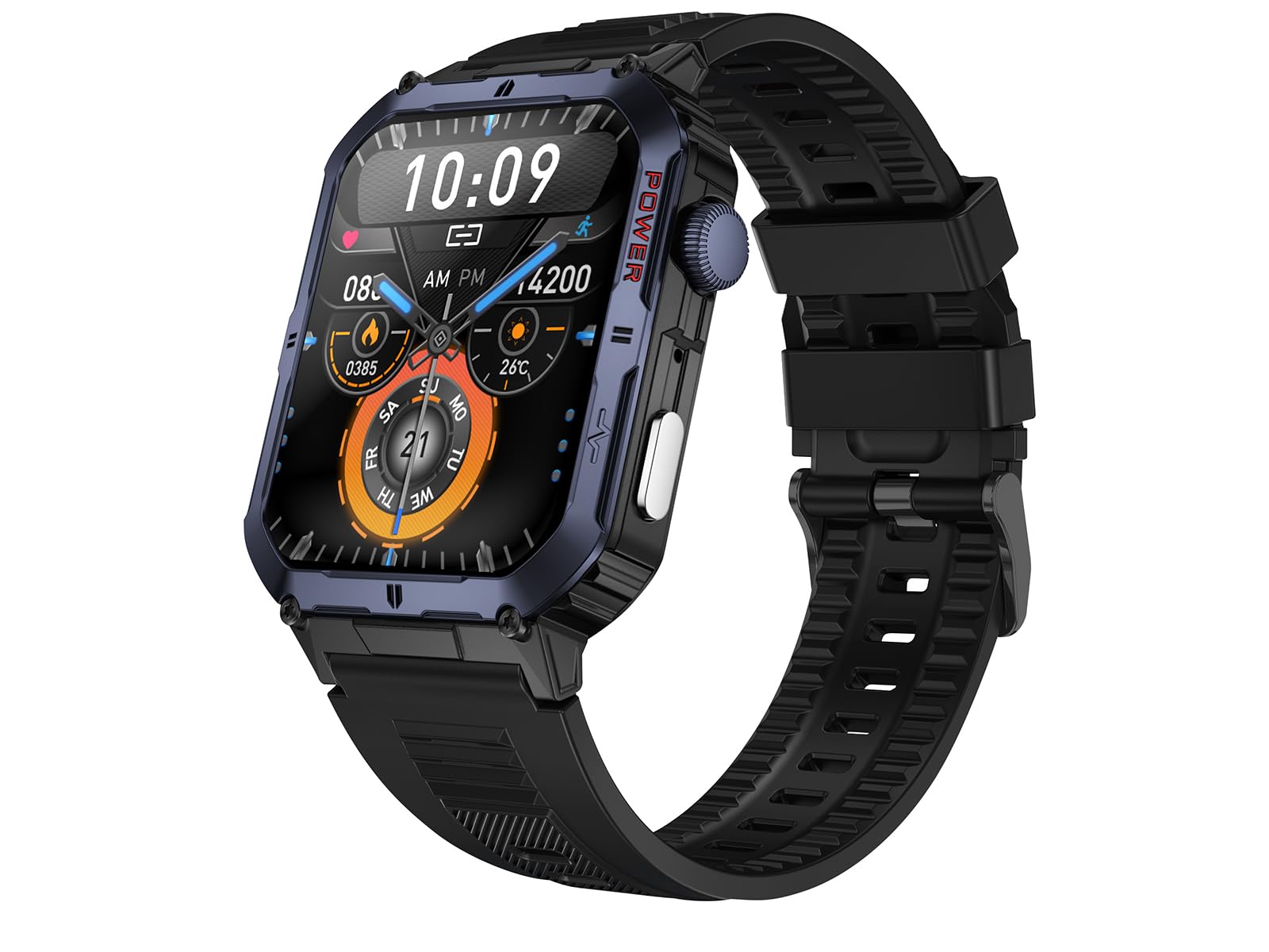 Trevi T-FIT 500 S Smartwatch con Display AMOLED 2.06" Always On Full Touch, Chiamate Wireless, Monitoraggio Sonno, Passi, Frequenza Cardiaca, Fitness Tracker, Waterproof, Blu