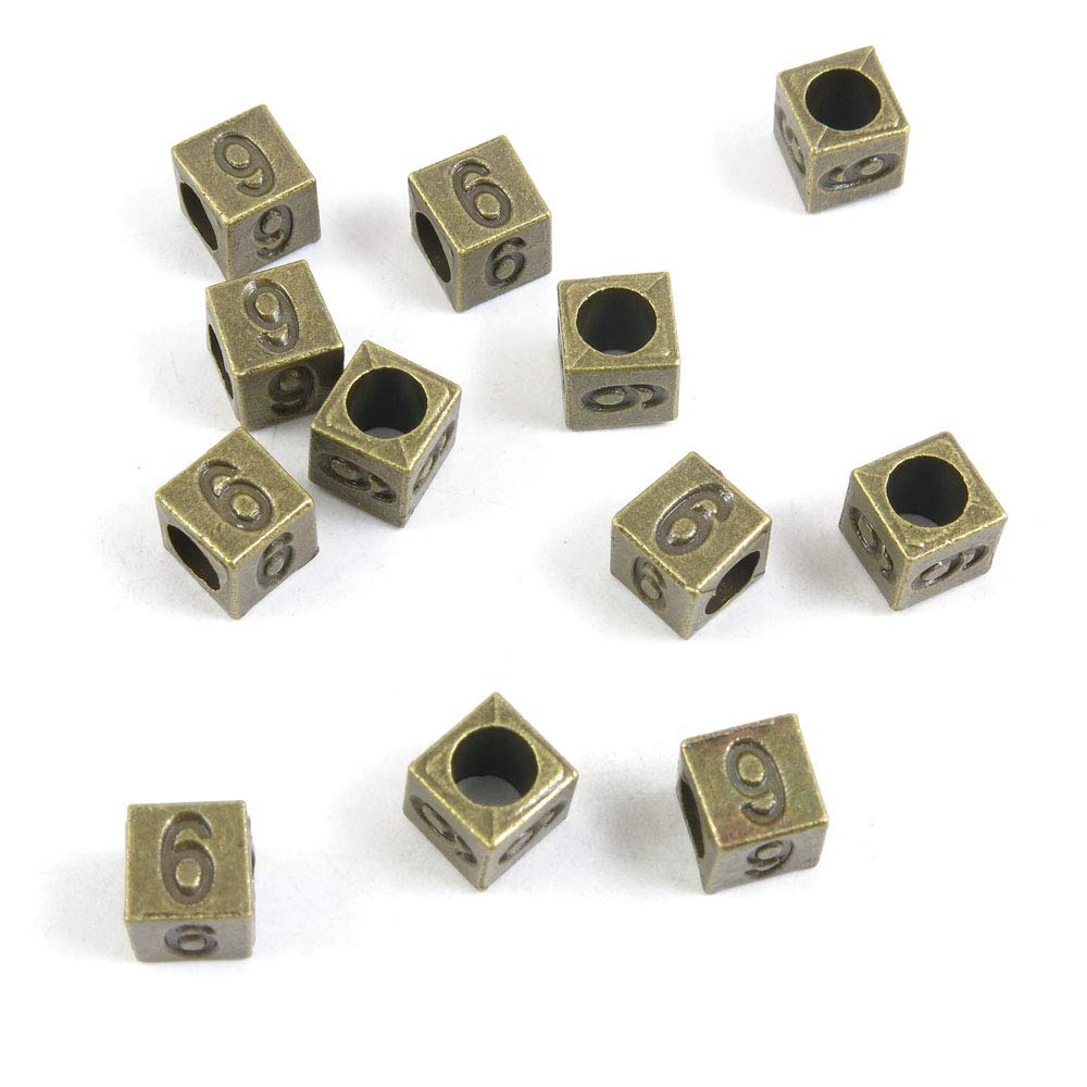 Breloque numéro cube bronze pour création de bijoux perles DIY