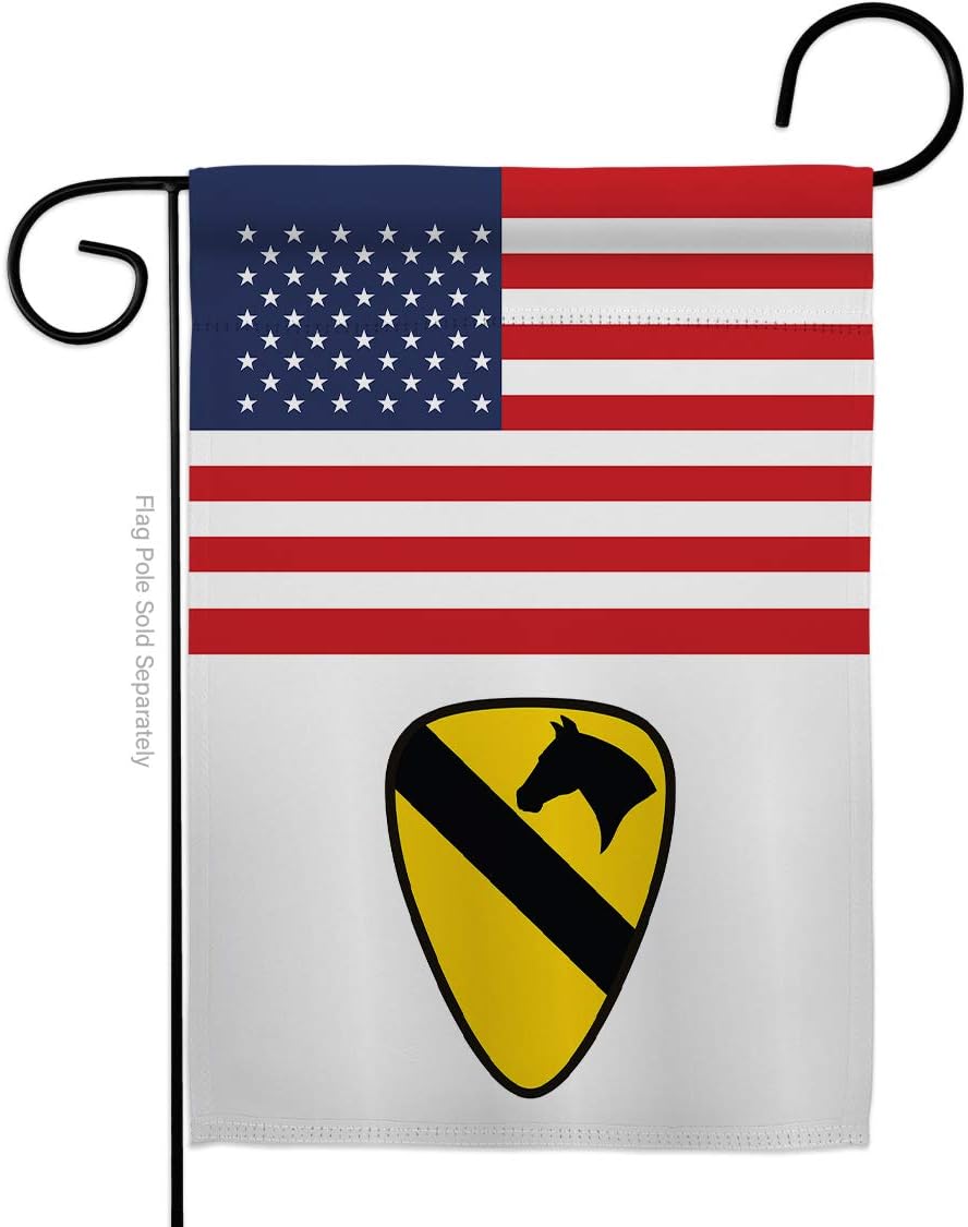 Army US 1st Cavalry Garden Flag Armed Forces Rangers United State American Military Veteran Retire Official Small Decorative Gift Yard House Banner Double-Sided Made In USA 13 X 18.5