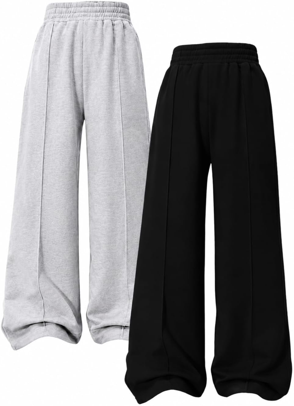 Teen Girls Sweatpants 2 Pack Wide Leg Baggy Sweat Pants with Pockets Size 7-16