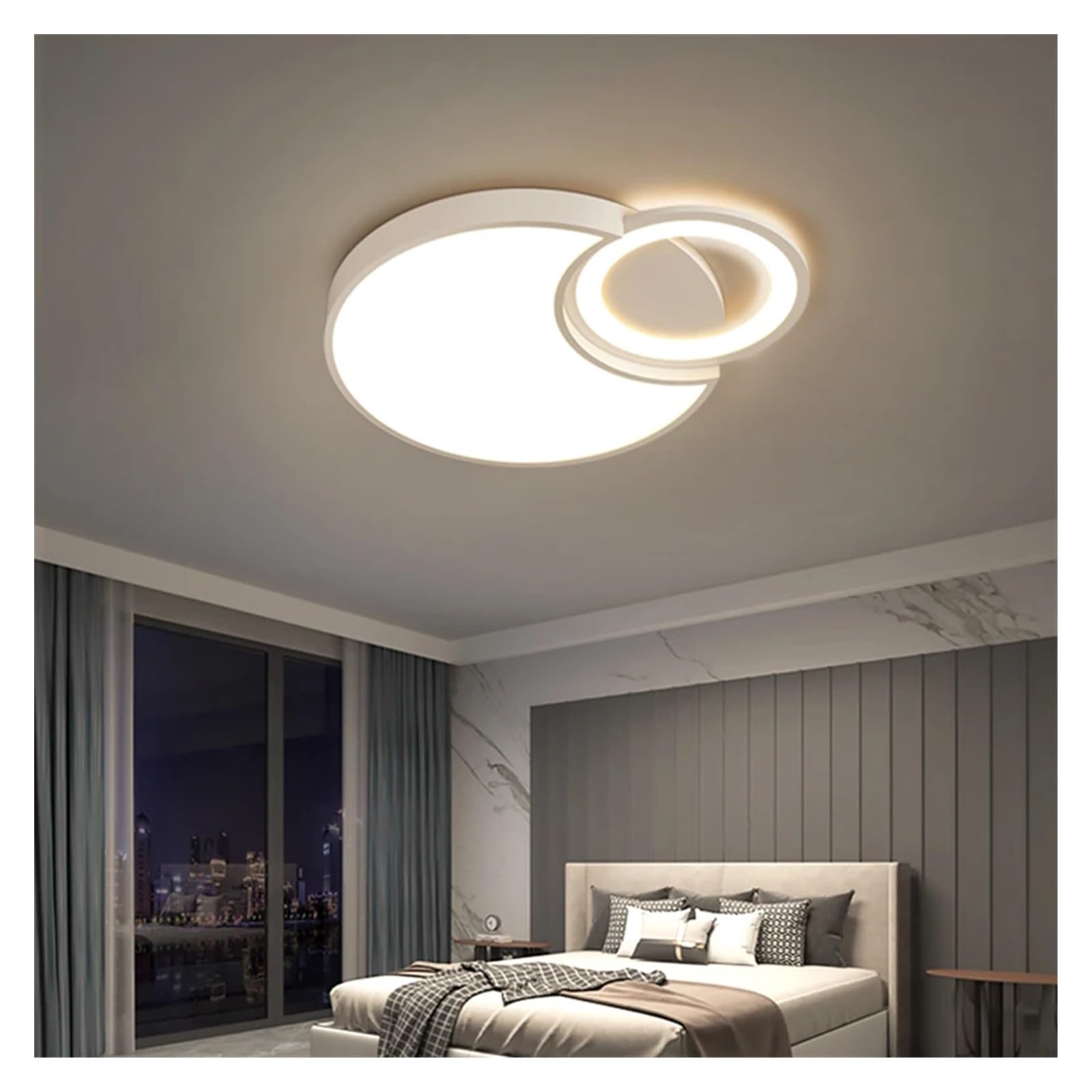 Lustre moderne à LED plafond rond 45cm dimmable pour cuisine et bureau