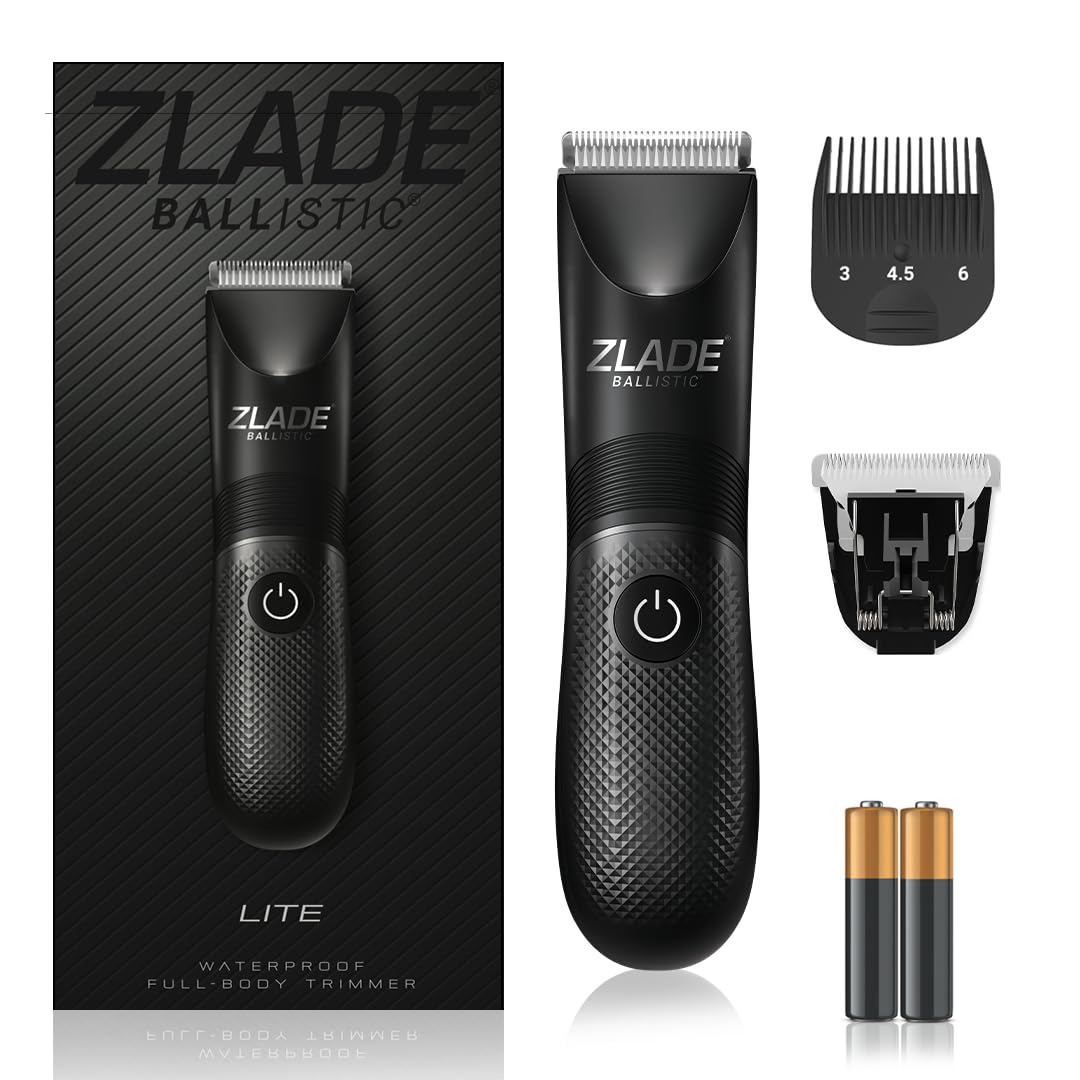 Zlade Ballistic LITE Manscaping Body Trimmer for Men Beard, Body, Pubic Hair AAA Battery Powered | 1 Trimmer + 1 Extra Blades | Smart Travel Lock - 3 Second Long Press Button to Start (B0CR47ZDNH) Amazon Price History, Amazon Price Tracker