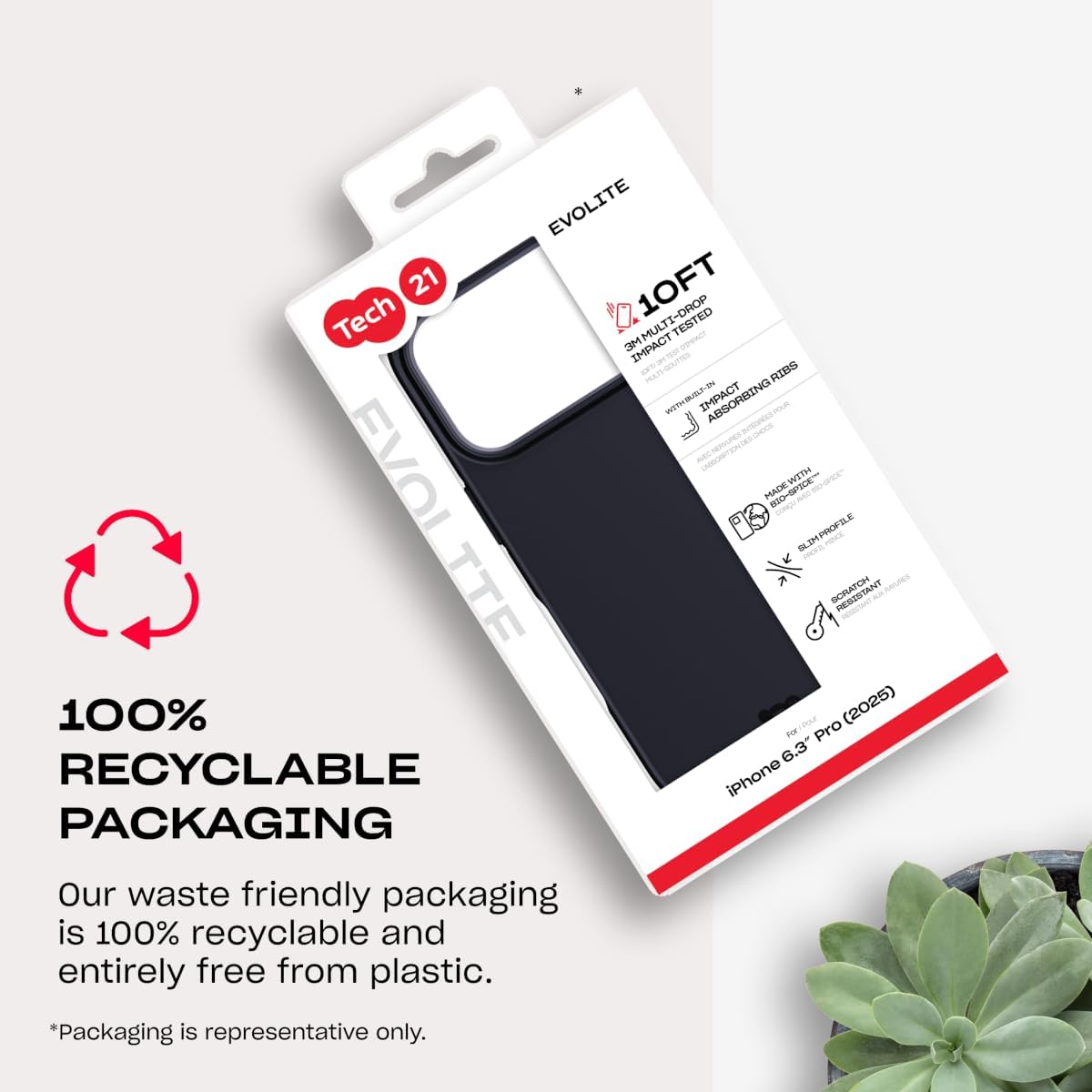 Tech21 EvoLite Case for iPhone 17 Pro – Black | Slim Protective Case | Impact Protection | Wireless Charging Compatible - Image 11