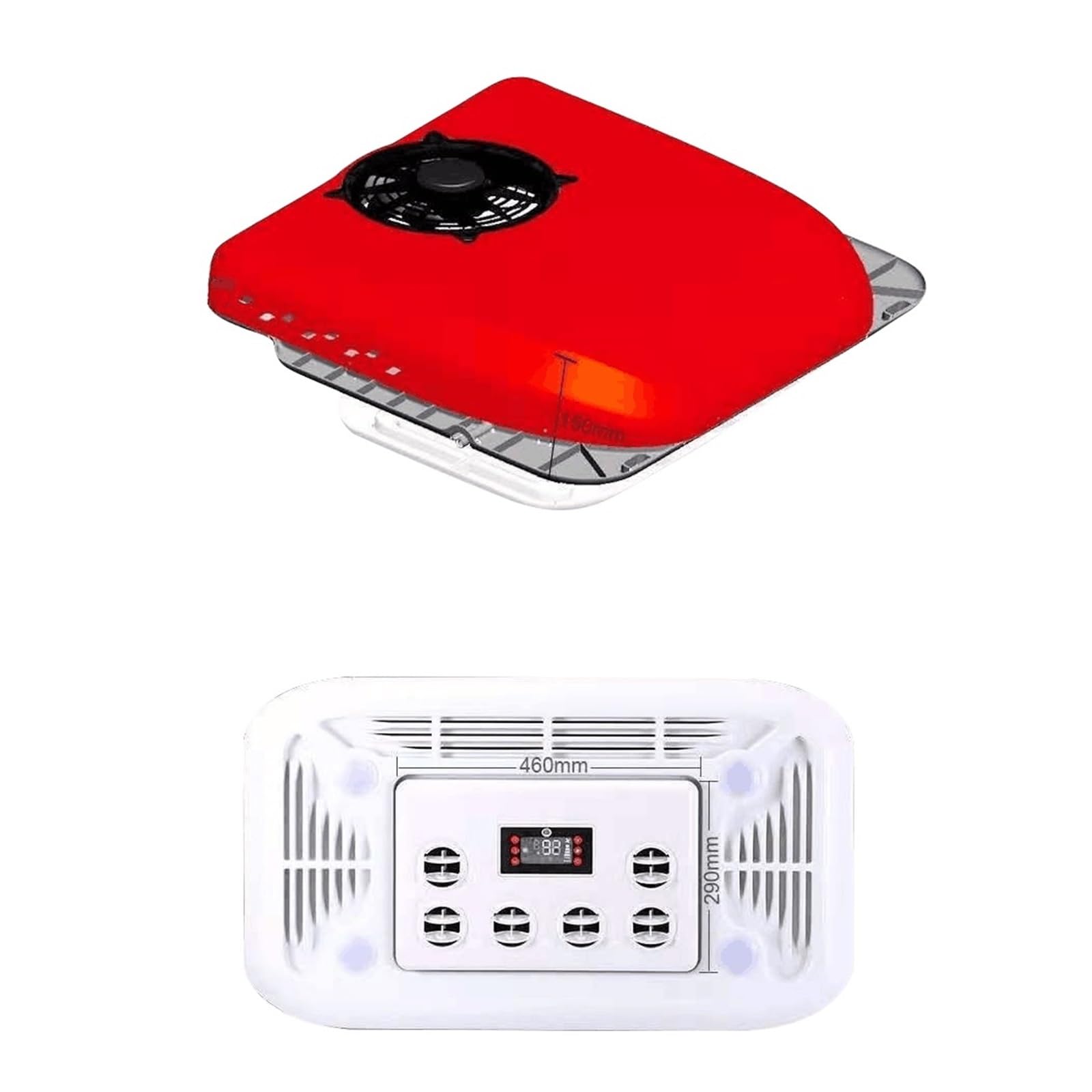 Aire Acondicionado De Techo Tamaño Fino, Camión, Autocaravana, Barco, Yate, Minivans, 12v, 24v Enfriamiento Rápido Funcionamiento Suave(Red,24V)