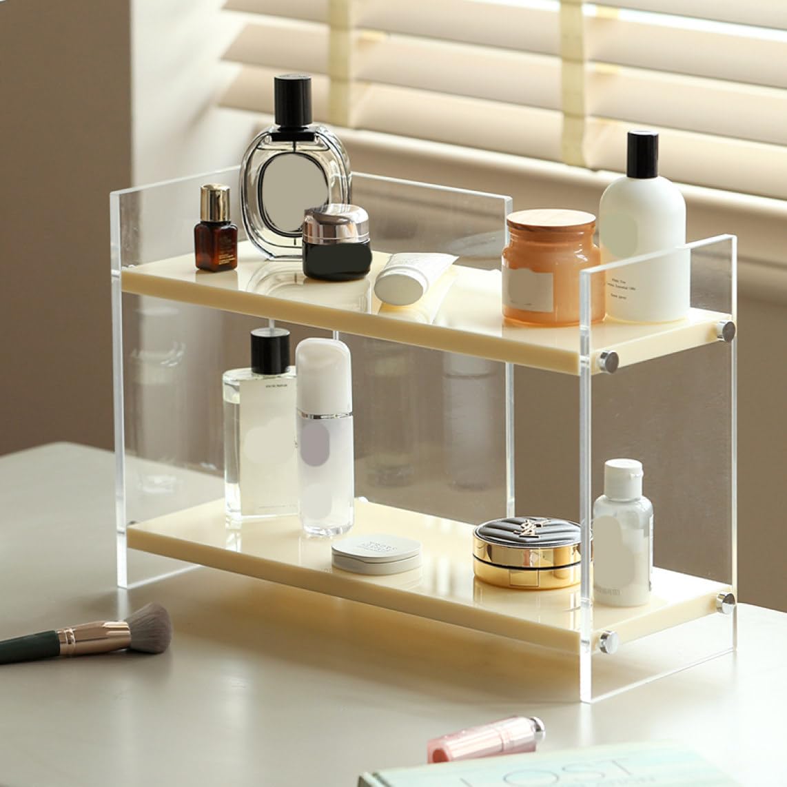 Amazon.co.jp: MJKQ9 オープンラック デスク上収納 透明 大容量 デスク